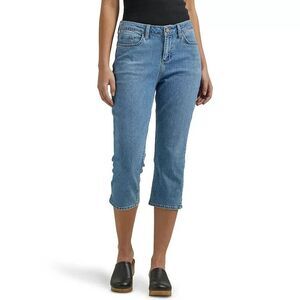 Lee Legendary Style Capri Jeans Womens 4 Blue Medium Wash Mid Rise Stretch NEW